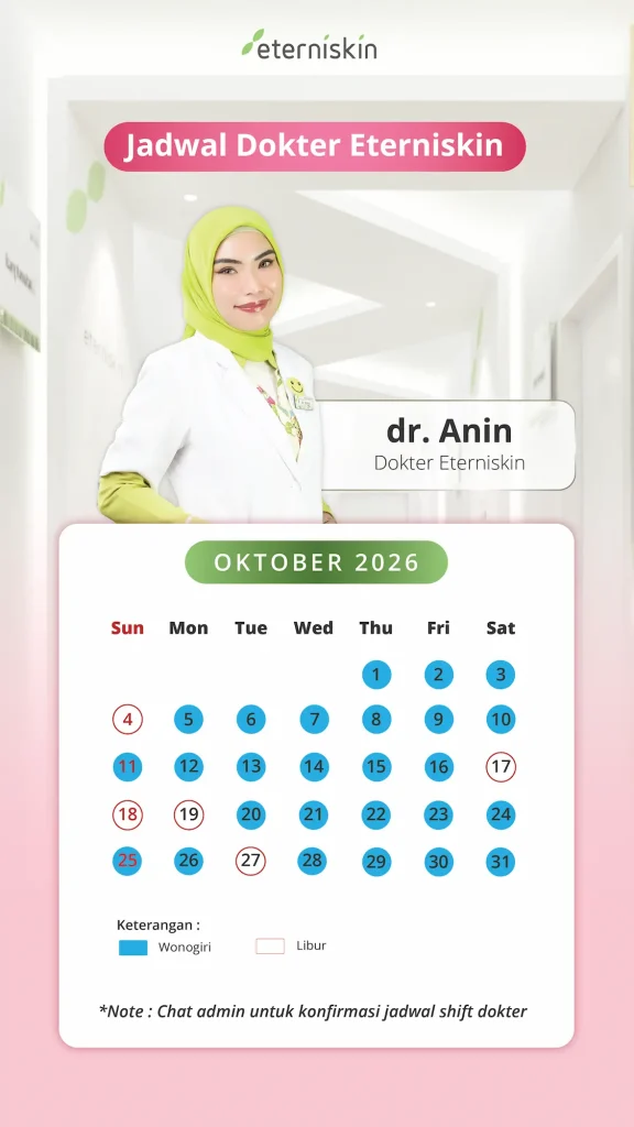 Jadwal Dokter Eterniskin Oktober 2026 - dr. Anin