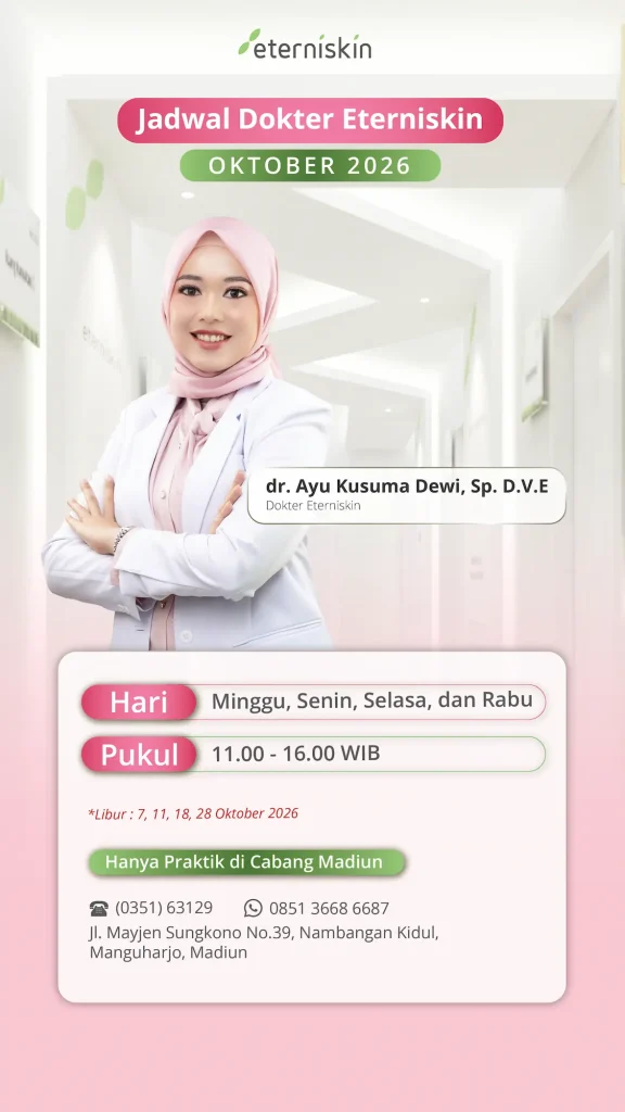 Jadwal Dokter Eterniskin Oktober 2026 - dr. Ayu Kusuma Dewi