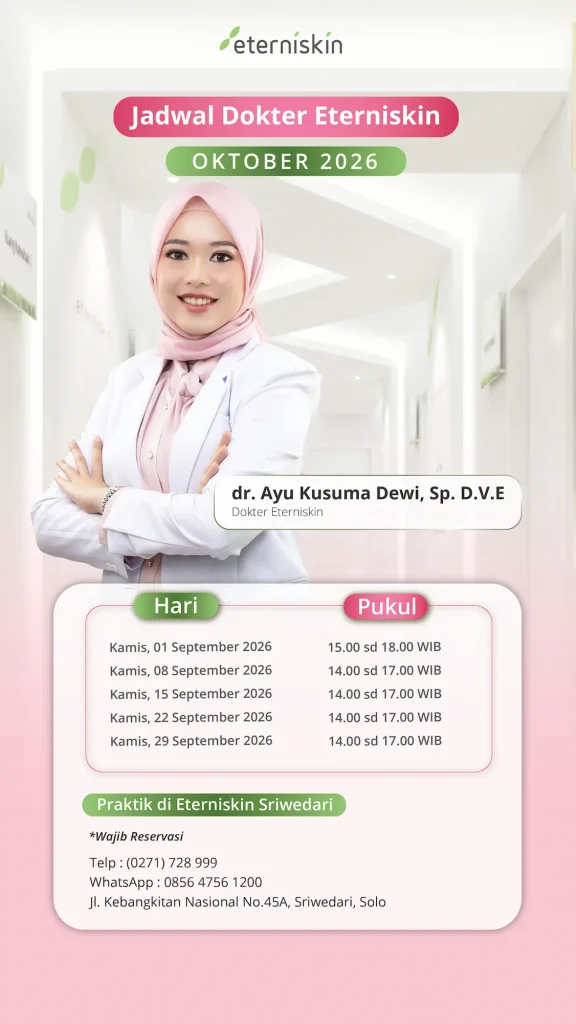 Jadwal Dokter Eterniskin Oktober 2026 - dr. Ayu Kusuma Dewi